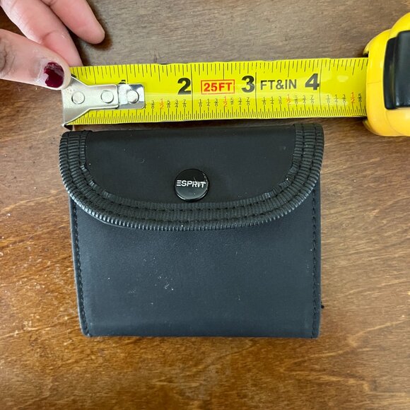 Esprit Black Wallet Snap Closure Minimalist Vintage 90s Y2K Unisex Accessory - Picture 8 of 12